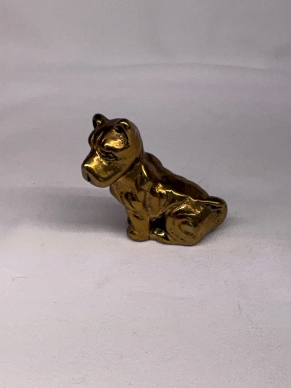 Vintage Solid Brass French Bulldog Figurine Miniature Boston Terrier Dog Statue
